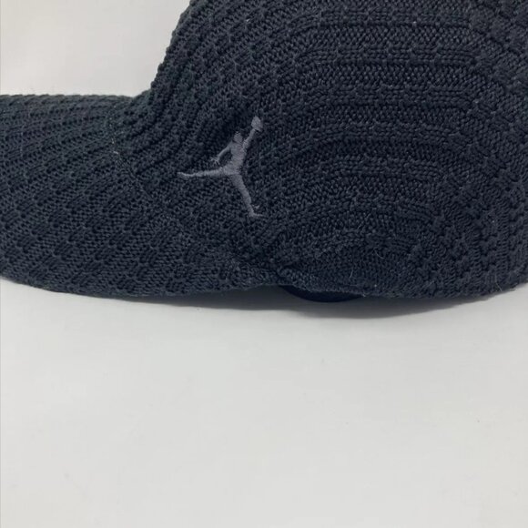 Vintage AIR JORDAN Jumpman Knit Woven Flex Fit Hat Cap Black Size M/L - Picture 5 of 8